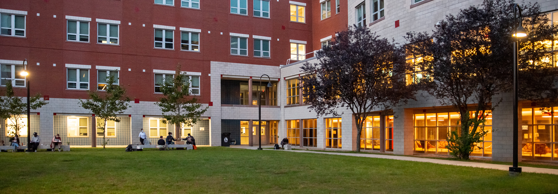 campus outdoors in the evening
