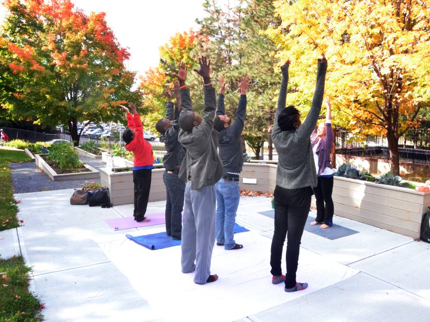 yoga class in RCC garden