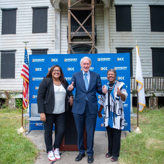 senator markey visit to RCC at site of former Dudley House