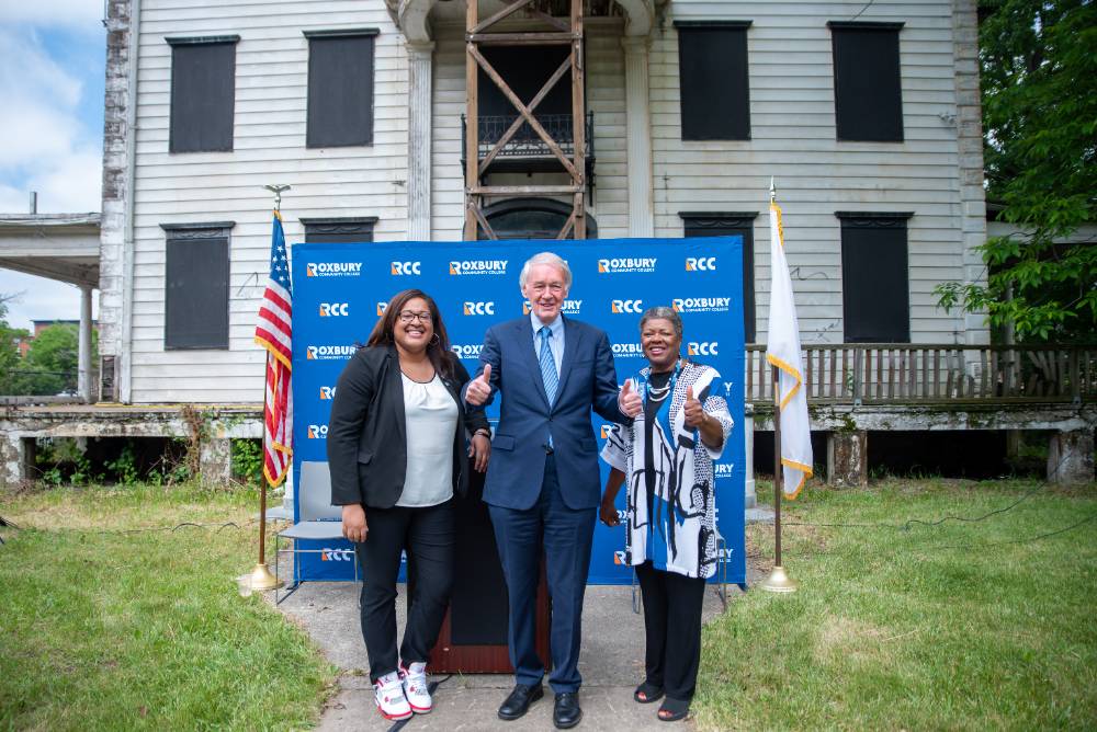 dudley house announcement with ed markey and interim president jenkins-scott