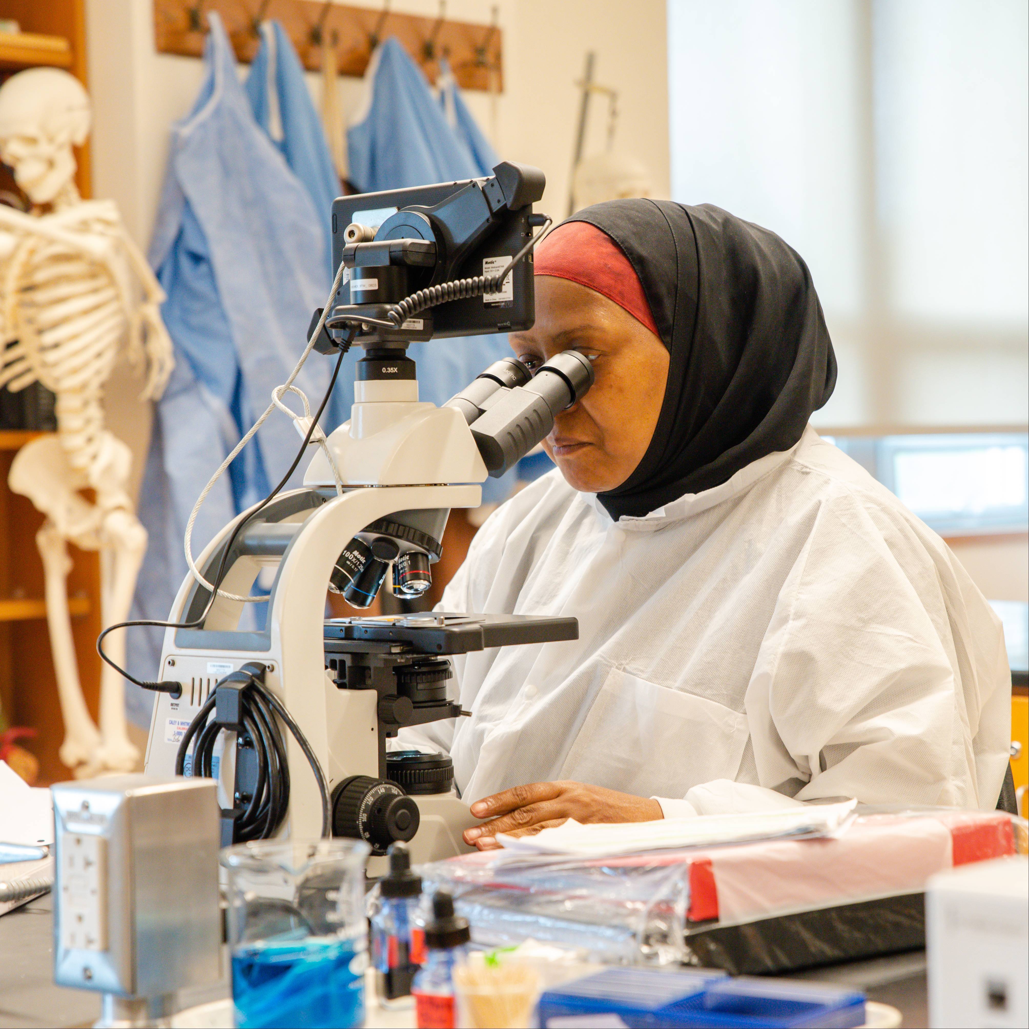 Woman in biological science lab
